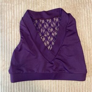 M purple sportsbra w lace detail